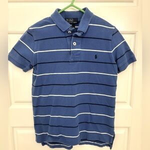 Kids Size 6 Blue Striped Polo Shirt